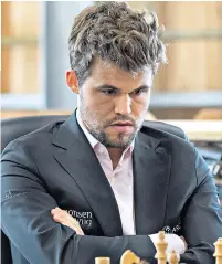  ??  ?? Magnus Carlsen
The Norwegian Grandmaste­r has won £199,000 since hosting an online chess tournament during the pandemic