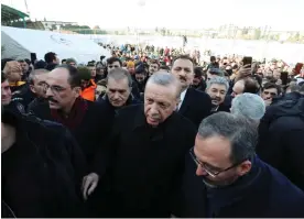 ?? Photograph: Anadolu Agency/Getty ?? Erdoğan in quake-hit Osmaniye. The president toured affected areas but refused to accept criticism of the state’s response.