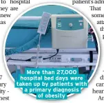  ??  ?? More than 27,000 hospital bed days were taken up by patients with a primary diagnosis of obesity