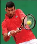  ?? ?? Novak Djokovic in action yesterday