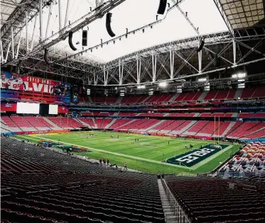  ?? Gregory Shamus/Getty Images ?? A general view of inside State Farm Stadium ahead of Super Bowl LVII in Glendale, Arizona.