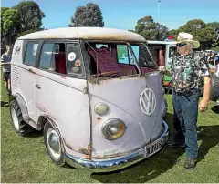  ??  ?? Brent Birchall, of Waimate, checks out a short VW.