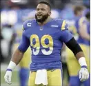  ?? AP file photo ?? Aaron Donald is reportedly getting a $40 million raise that will make him the highest-paid defensive player in the league.