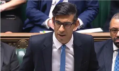  ?? Photograph: House of Commons/PA ?? Rishi Sunak during prime minister's questions.