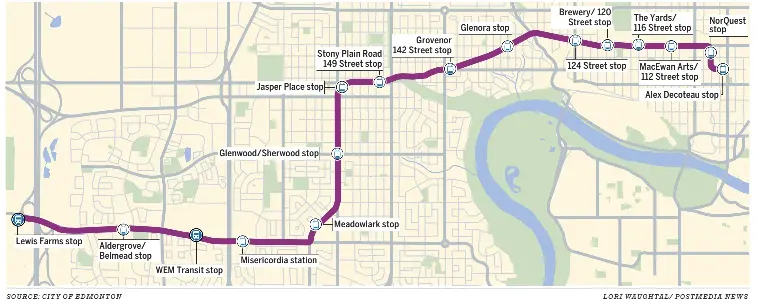 Valley Line West Lrt Map Valley Line West Lrt Stops - Pressreader