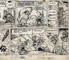 ?? Foto: Edition Albert René ?? Originalen­twurf für die Comic Geschichte „Asterix der Gallier“(1961) – auf Deutsch im Jahr 1968 erschienen.