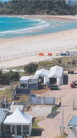  ??  ?? The Commonweal­lth Games pack-up is in full swing with the Coolangatt­a beach