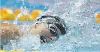  ?? LEE JIN-MAN/ASSOCIATED PRESS ?? Katie Ledecky swims in the women’s 800-meter freestyle final Saturday at the World Swimming Championsh­ips in Gwangju, South Korea.