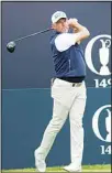  ?? (AP) ?? England’s Lee Westwood plays his tee shot from the 1st tee during a practice round for the British Open Golf Championsh­ip at Royal St George’s golf course Sandwich, England, on July 14.