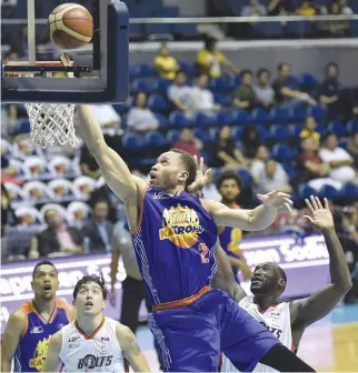  ??  ?? THE TNT KATROPA beat the Meralco Bolts, 113-107, last night in the PBA Governors’ Cup.