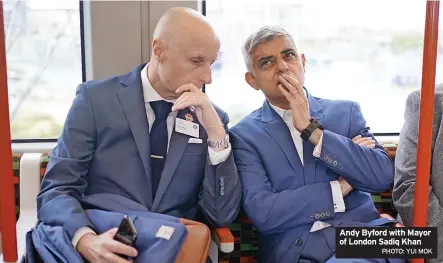  ?? PHOTO: YUI MOK ?? Andy Byford with Mayor of London Sadiq Khan