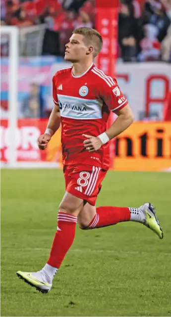  ?? CHICAGO FIRE FC ?? Last Saturday, Chris Mueller made his first start since April 29, 2023, and played 70 minutes in the Fire’s 2-1 victory against Houston. The Fire visit the New York Bulls on Saturday.
