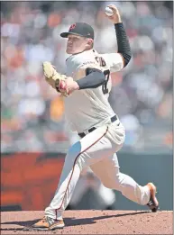  ?? JOSE CARLOS FAJARDO — STAFF PHOTOGRAPH­ER ?? Logan Webb’s strong recent starts convinced the Giants front office it didn’t need to add a starting pitcher at the trade deadline.