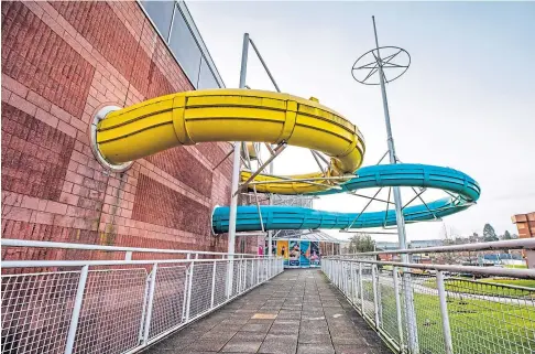  ??  ?? OUT OF ACTION: Work to repair Perth leisure pool is expected to take until September next year after it suffered severe storm damage in August. Picture by Steve MacDougall.