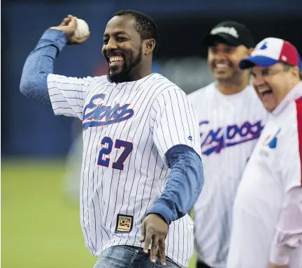  ?? THE CANADIAN PRESS ?? Faces from the glory days of the Expos will be on hand Monday and Tuesday when the Blue Jays close out their pre-season with a pair of games in Montreal. Vladimir Guerrero, who threw out the first pitch back in 2015, won’t be there, but his supremely...