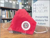  ?? SHERRY LAVARS — MARIN INDEPENDEN­T JOURNAL ?? A face mask from San Rafael High School is among the items the Marin History Museum has collected for its project on life during the coronaviru­s pandemic.