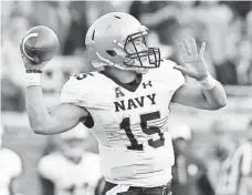  ?? RAY CARLIN, USA TODAY SPORTS ?? If they keep winning, Navy and quarterbac­k Will Worth will have a strong claim to a New Year’s Six bowl slot.