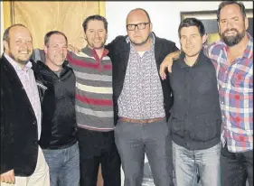  ??  ?? A Truro Bearcats 20-year reunion featured such players as Francois Paiement, left, Josh Boulton, Randy Frame, Anders Akerberg, Robbie Sutherland and Chris Wilcox.