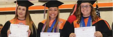  ??  ?? UNM-Taos Lobo Leaders Scholarshi­p Recipients at Taos High School Class Night May 2019 L-R Gabriela Rosales, Estrella Madrid, Ashley Marie McMains