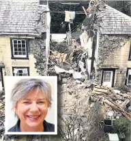 ??  ?? ●● Hazel Wilcock (inset) died in a house explosion on East View, Ramsbottom