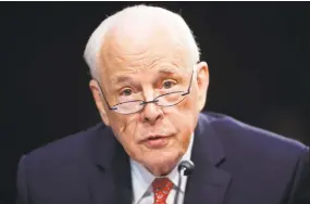  ?? Pablo Martinez Monsivais / Associated Press ?? John Dean, former counsel to President Richard Nixon, speaks to the Senate Judiciary Committee during the confirmati­on hearing for President Donald Trump’s Supreme Court nominee, Brett Kavanaugh, on Capitol Hill in Washington on Friday.