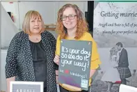  ?? 06_a12Wedding­Show03 ?? On hand to promote Argyll and Bute Council marriage services were registrars Shona Brechin, Lochgilphe­ad and Campbeltow­n’s Julie McLellan.