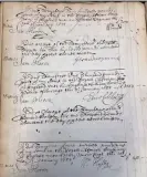  ?? ?? The document detailing the transfer of shares in the Royal African Company from Edward Colston to King William III. Click here to enlarge and save. Photograph: Brooke Newman/RAC archive/Public Record Office