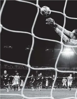  ??  ?? Out of reach . . Hoffenheim keeper Hoffenheim Oliver Bauman fails to keep out a shot struck by Manchester City’s Leroy Sane in their Champions League game played in Manchester yesterday. City won 21.