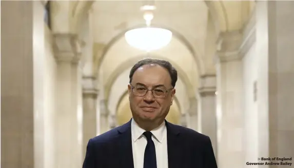  ??  ?? > Bank of England Governor Andrew Bailey