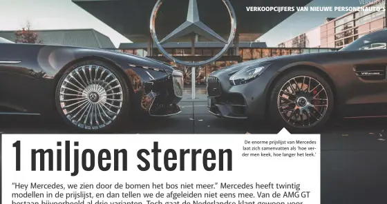  ??  ?? De enorme prijslijst van Mercedes laat zich samenvatte­n als ‘hoe verder men keek, hoe langer het leek.’