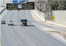  ?? FRANK GUNN THE CANADIAN PRESS FILE PHOTO ?? Sparse traffic on Hwy. 401 during the pandemic: Going forward we need to start paying attention to the climate crisis as we have the COVID-19 crisis, writes Sandi Stride.