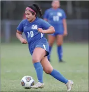  ?? O-N-E PHOTO BY BRIAN HENDRIX ?? Maiden High senior Stephanie Ramirez (18) competing against West Caldwell on Wednesday, April 10.