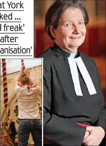  ??  ?? Silenced: Ringers in the bell tower Accused: The Dean, the Very Rev Vivienne Faull