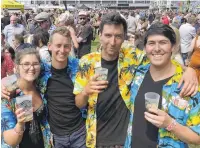  ??  ?? Study break . . . University of Otago students Dara Edgar, John Duffield, Marco Symmonds and Soren Olsen skip the books for alternativ­e learning.