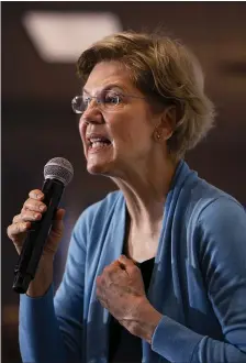  ?? RUTH FREMSON — THE NEW YORK TIMES ?? Sen. Elizabeth Warren, seen Saturday in Columbia, S.C., is at a distant second place in most California polls after being tied for first five months ago.