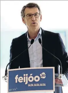  ?? SALVADOR SAS / EFE ?? Alberto Núñez Feijóo en un mitin ayer en Vigo