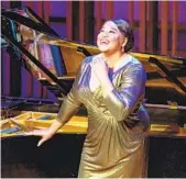  ?? KARLI CADEL ?? Michelle Bradley performs at a San Diego Opera recital Saturday at the Baker-Baum Concert Hall.