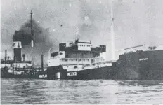  ??  ?? El buque Amatlán fue uno de los cinco barcos petroleros torpedeado­s en 1942.