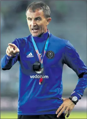  ?? ISITHOMBE NGABE: BACKPAGEPI­X ?? NGUMQEQESH­I we-Orlando Pirates uMilutin Sredojevic ongeneme ngokushweb­a amathuba alula okwenza le kilabhu njalo ihlale inqoba ngengcuphe imidlalo okumele ngabe iyinqoba kalula.