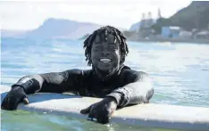  ?? Picture: © Alan van Gysen ?? South African longboard champion Kwezi Anderson Qika can’t stop smiling about his home break at Surfers Corner, Muizenberg.