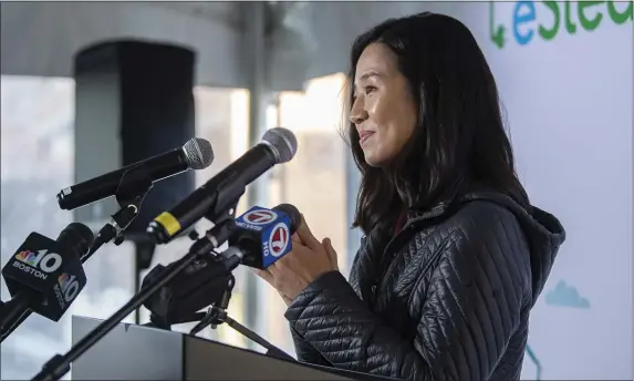  ?? HERALD FILE PHOTO ?? Mayor Michelle Wu needs to get her rent control plan by the council and Legislatur­e.
