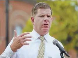  ?? STAFF FILE PHOTO BY NANCY LANE ?? ‘WE DON’T NEED THEM HERE’: Mayor Martin J. Walsh said he is exploring options to shut down or contain Saturday’s rally.