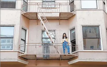  ?? Gary Coronado Los Angeles Times ?? CALIFORNIA’S RENTS have been rising amid a hot real estate market, causing some cities to enact rent control protection­s. Above, Sarah Abdeshahia­n at her one-bedroom apartment last year in San Francisco.