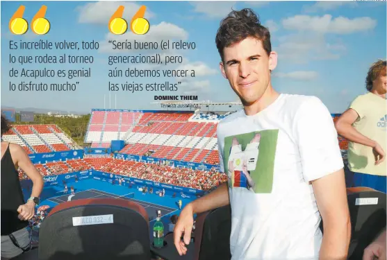  ??  ?? Thiem es el tercer sembrado en Acapulco DOMINIC THIEM