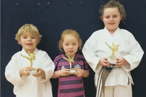  ??  ?? Three students of the year at Redby Karate Club.