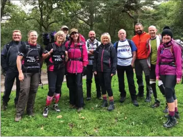  ??  ?? The Find Your Feet Mount Kilimanjar­o expedition team out on a training day