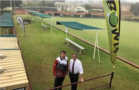  ?? Photo: Contribute­d ?? BIG PLANS: President of the Toowoomba North Bowling Club Cameron King (left) has been thrilled by federal funding to upgrade the club’s facilities. He stands with Groom MP Dr John McVeigh.