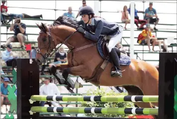  ?? PICTURE: KEVIN LONEY ?? Cathryn Neill will ride her beloved 18-year-old showjumpin­g horse Crystalliz­e for the last time at Durban Shongweni Club at the weekend when she takes off his saddle in front of the crowds to lead him into retirement.