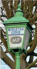  ??  ?? The lamppost outside Midleton Lodge, which gave its name to Middleton Press. HOWARD JOHNSTON