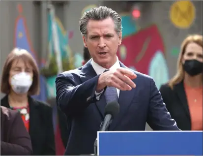  ?? JUSTIN SULLIVAN — GETTY IMAGES/TNS ?? Gov. Gavin Newsom, shown on Feb. 9in San Francisco, recently touted the state in an Independen­ce Day ad that ran in Florida saying “join us in California where we still believe in freedom.” He said the message was motivated by Florida's treatment toward the Special Olympics.